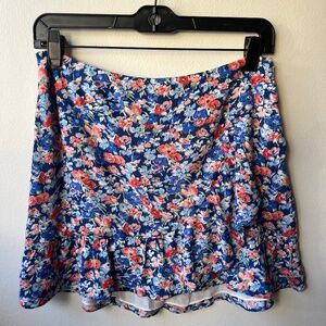 Sezane flower print miniskirt